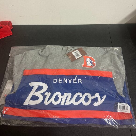 Mitchell And Ness Throwbacks Hoodie Denver Bronco Hoodie Large - Picture 1 of 6